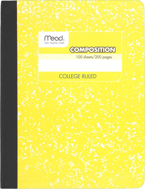 Mead Composition Book, 6 Pack of Cute Notebooks, College Ruled, Hard Cover, 100 sheets (200 Pages), Pastel Color