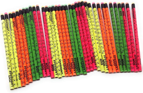Musgrave Pencil, Sign Language Pencils, Number 2HB, Box of 36, Colors Yellow, Orange, Green, Pink