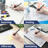 Pacific Arc Mechanical Pencil Set, .5 mm, .7mm, .9 mm with 3 Spare Erasers, Refillable Lead Pencil Holder for Drafting,