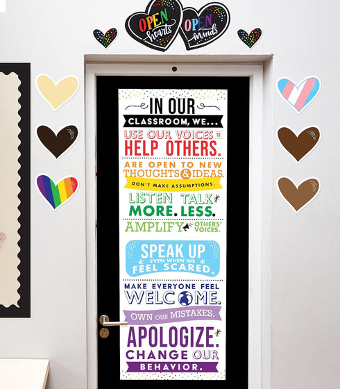Carson Dellosa Open Hearts Bulletin Board, Inspirational Quote Header and Heart Cutouts (14 pc)