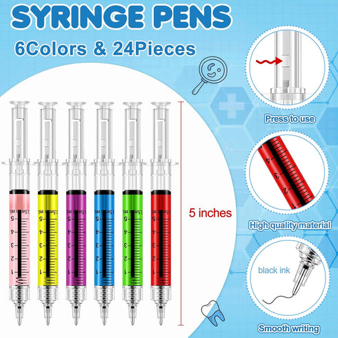 96 Set 24 24 48 Pieces Fun Nurse Pens Pcs Syringe Pens Pcs Pill Pens Pcs Blood Bag Sticky Notes Retractable Novelty