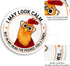 lebrocoli 8.6 8.6 inch Funny Chicken Mouse Pad, Small Round Rooster Mouse Pads for Desk, Mini Travel Mousepad for Work