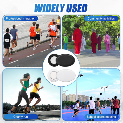 Gosknor 10 Pairs Race Bib Magnets, Oval Race Bib Clips Magnetic Race Bib Holders Running Bib Buckles Bib Fasteners Bib
