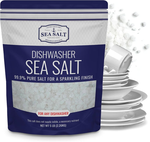 Dishwasher Salt, Natural Water Softener, Food Grade Coarse Sea Salt Compatible with