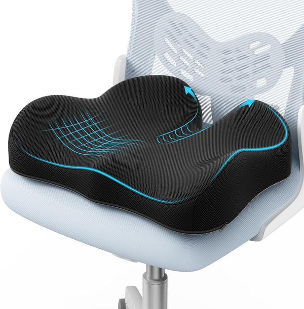 A-Pce Seat Cushion-Large Memory Foam Cushion for Office Chair-Sciatica & Lower Back