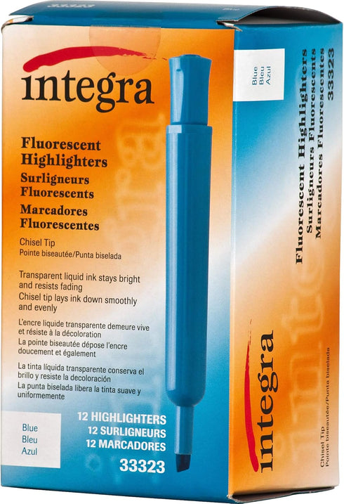 Chisel Tip Highlighter Integra Desk, Fluorescent Blue (ITA33323)