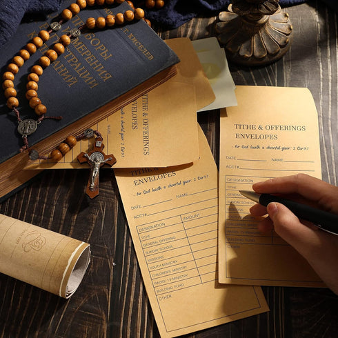 Church Supplies Kraft Offering Tithe Envelopes for Religious Church, 500 Pieces