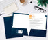 Better Office Products 2 Pocket Glossy Laminated Navy Blue Paper Folders, Box of 25, Letter Size