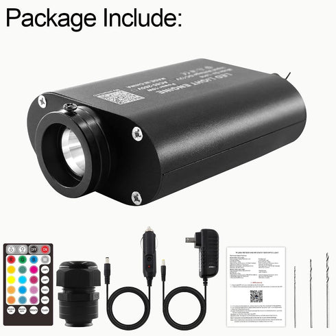 16W 3 ATOKEE Sound Activated Fiber Optic Light Box, Bluetooth App/RF Remote Control for Starlight Headliner, Car Plug