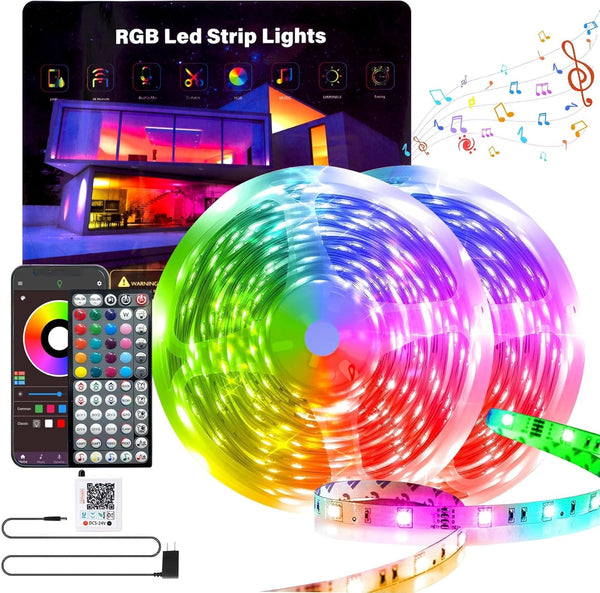 GANZQH Led Lights for Bedroom 200FT (2 * 100FT), Color Changing RGB Led