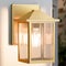 MATAMEYE Outdoor Wall Lantern, Exterior Waterproof Wall Sconce Light Fixture, Gold Front