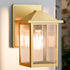 MATAMEYE Outdoor Wall Lantern, Exterior Waterproof Wall Sconce Light Fixture, Gold Front