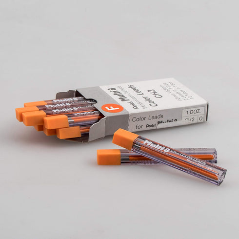 Pentel Arts 8 Colour Pencil Lead Refill, Orange, 24 Pieces of Lead (CH2-F) by Pentel