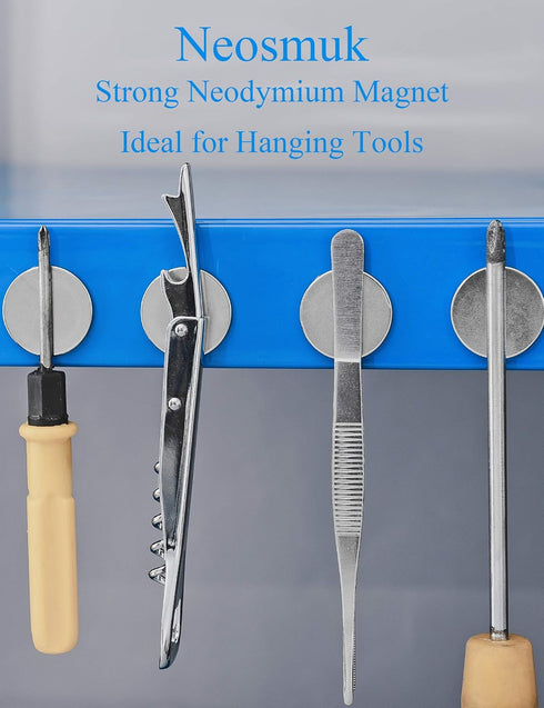 Neosmuk Rare Earth Magnets, Super Strong Heavy Duty Neodymium Magnets with Adhesive Backing for Craft, Industrial Use