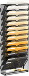 SUPEASY 13-Tier Wall File Organizer, Mesh Office Mail Holder, Hanging Magazine Rack for Office, Assembly Needed, Black.