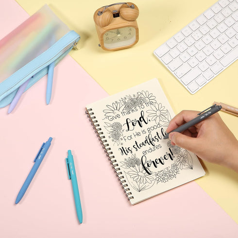 Mr. Pen Retractable Gel Pens, 12 Pack, Black Ink, Fine Point 0.7mm, Cute Aesthetic Pens for Journaling.