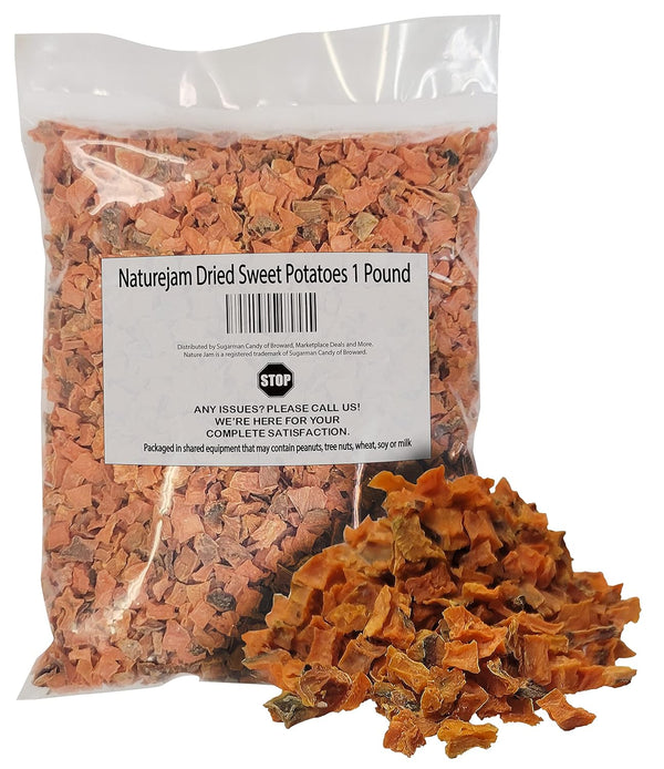 Naturejam Dried Sweet Potatoes 1 Pound Bulk-Heat Sealed in a Poly Bag-Dehydrated
