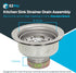 EZ-FLO Kitchen Sink Strainer with Flange and Slip Joint Nut, Stainless Steel, Standard Shank with 3-1/2 Inch Opening