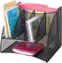 Safco Products Onyx Mesh Corner Organizer, Durable Steel Mesh, Space Saving, 13" x 15" x 11", Black