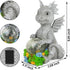 Solar Garden Outdoor Statues Dragon Holding Magic Orb with Solar LED Lights - Lawn Decor Outdoor Statue for Patio