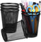 QYH Mesh Pencil Holder, Metal Pen Cup, Black, 6 Packs for Desk