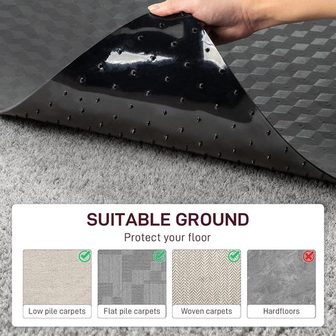 EHVTIZ 36"x48" 3D Chair Mat for Hard Floors, Geometric Textured Floor Protector, Heavy-Duty Office & Home Carpet