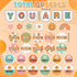 Boho Groovy Affirmation Station Bulletin Board Set Retro Motivational Inspirational Paper Cutouts with Glue Points Positive Bulletin Board Decor for Students School Classroom Home