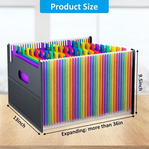 EOOUT 36 Pockets Expanding File Folder, Letter Size Accordion File Organizer with Cloth Edge Wrap Super Large Capacity for Storage Teachers Office and School Supplies by EOOUT