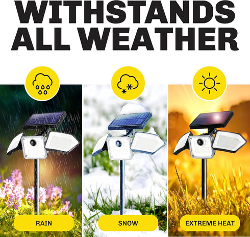 2 89 3 IP65 Bionic Flood Light Pk Solar Lights Outdoor Waterproof, Ultra Bright LEDs, Heads Wide Angle Motion Sensor