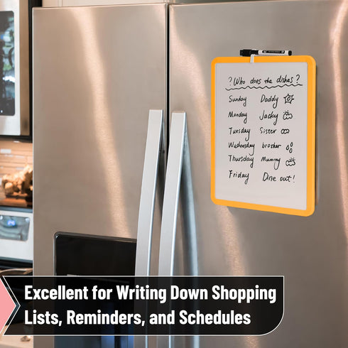 Mr. Pen Dry Erase Board, 14” x 11” with Black Marker, Orange Frame for Kids and Students