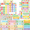 Rainbow Classroom Calendar Bulletin Board Set, Colorful Decoration with Hook and Loop Dot Stickers