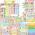 Rainbow Classroom Calendar Bulletin Board Set, Colorful Decoration with Hook and Loop Dot Stickers