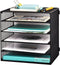 EASEPRES 5 Slot Mesh Desk Organizer Tray, File Paper Letter Holder for Office Home School Classroom Storage