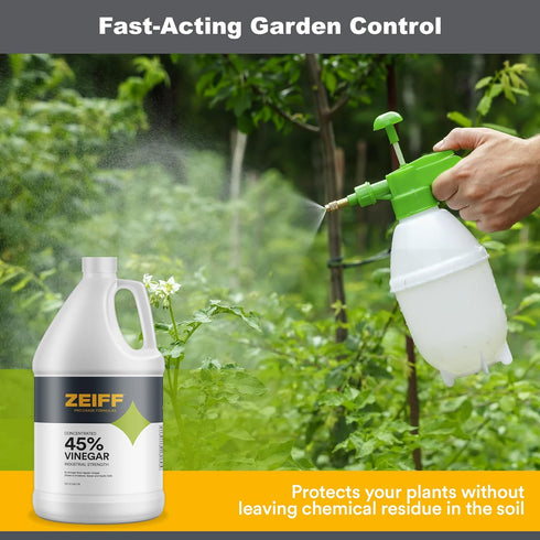 Zeiff 45% Vinegar - Industrial Cleaning Vinegar for Home & Laundry, Horticultural Vinegar Concentrate, 1 Gallon