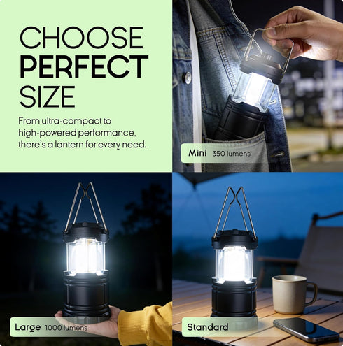 3 MalloMe LED Camping Lantern, Battery Powered Lanterns for Power Outages, Portable Hanging Collapsible Camping Lights