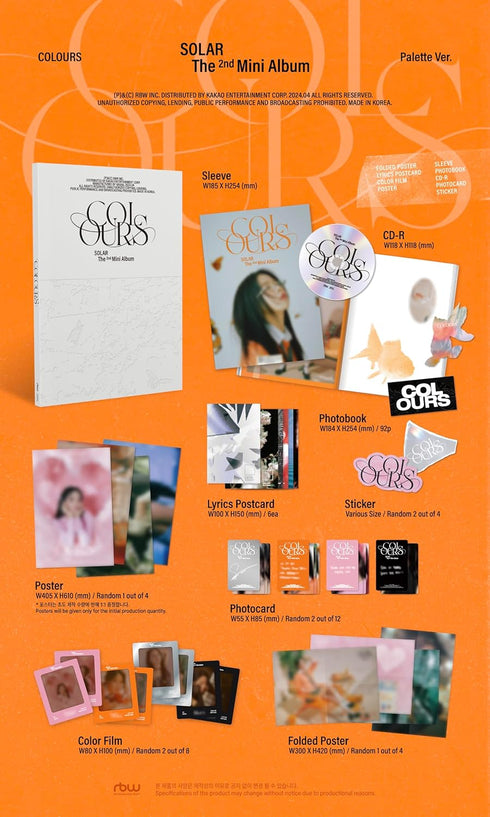MAMAMOO SOLAR COLOURS 2nd Mini Album Full SET (Palette+Beige+Blue) with Tracking Sealed