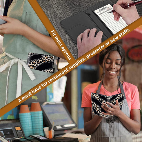 EDGFRTOIO Server Book for Waitress - Leather Waiter Book Server Wallet Cute Waitress Book&Waitstaff Organizer