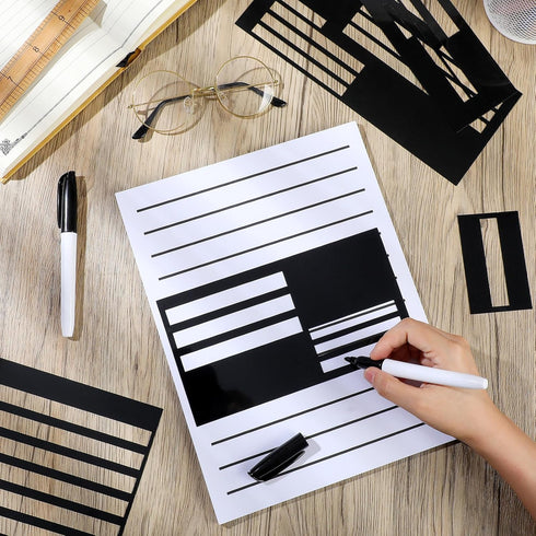 Resholder Set 10 20 8.5 11 2 Writing Guide Kit Letter Include Writing Guides Sheet of Low-Vision Paper x and Pcs Thick