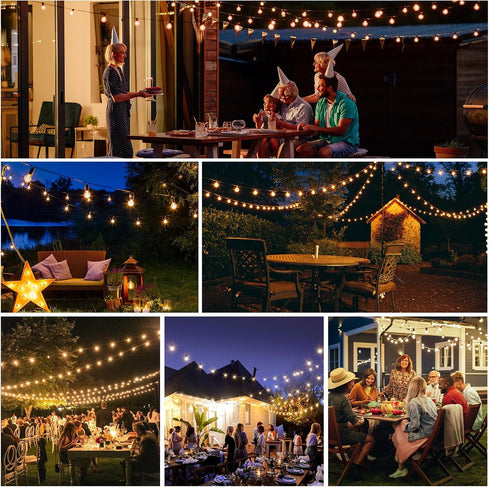 100ft G40 Bulbs(34+3 Bulbs), Outdoor String Lights LED Hanging Globe Patio Lights with Shatterproof Spring Easter Gift