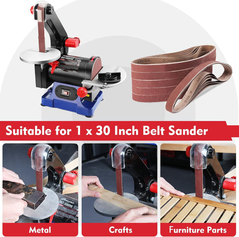 WORKPRO 36 Pack 1 x 30 Inch Sanding Belts, Aluminum Oxide Abrasive for Woodworking, Metal Polishing