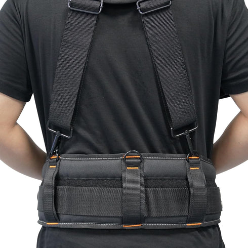 20-222 Heavy Duty Polyester Tool Rig Padded Belt, Black for Construction and Heavy-Duty Use