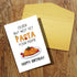 Qiliji Funny Pasta Birthday Card for Him Her, Humorous Pun Birthday Card for Italian Relative Friend Coworker, Older