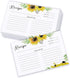 Outshine Premium Recipe Cards, 4x6 Inches Sunflower Design (Set of 50), No-Smear Double Sided Thick Cardstock