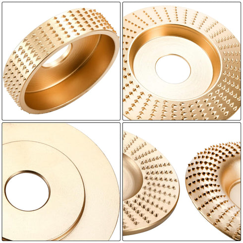 Hedume Set of 5 Wood Carving Disc for 4" or 4 1/2" Angle Grinder, Grinding Wheel Shaping Disc for Wood Cutting
