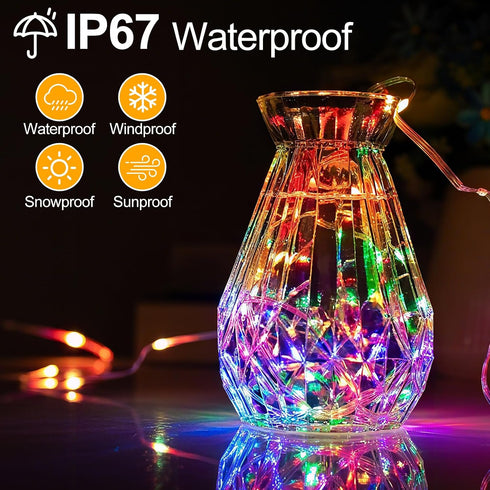 328FT 1200LED 8 IP67 OGORI Fairy Lights Outdoor, Multicolor Fairy String Lights Modes Remote & Timer, Waterproof Fairy