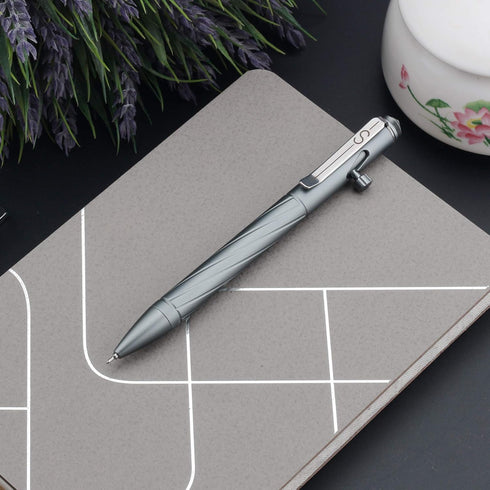 SMOOTHERPRO Premium Bolt Action Pen - Compatible with Pentel Refill, Durable Stainless Steel Clip, Black Color