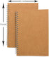 Soft Cover Spiral Notebook Journal 2-Pack, Blank Sketch Book Pad, Wirebound Memo Notepads Diary Notebook Planner with Unlined Paper, 100 Pages/ 50 Sheets, 7.5 inch x 5.1 inch (Brown) by DSTELIN