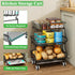 MJIMKE 3-Tier Countertop Rolling Cart with Wheels - Stackable Wire Baskets for Pantry Organization and Kitchen Storage