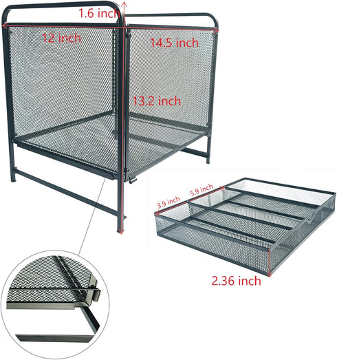 SETTFRFE Hanging File Folder Organizer with Drawer, Mesh File Bins for Hanging Files, Letter Size, Black