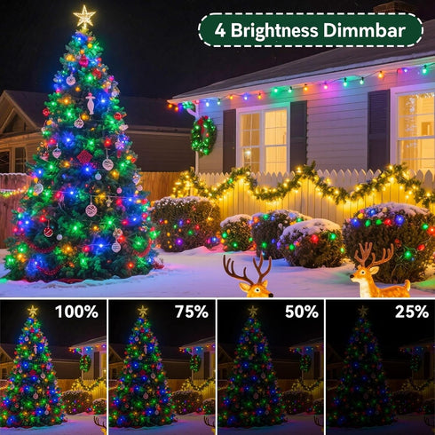 132FT 400 8 Christmas String Lights LED Multicolor Dark Green Wire, Indoor Outdoor Waterproof Fairy Lights with Modes